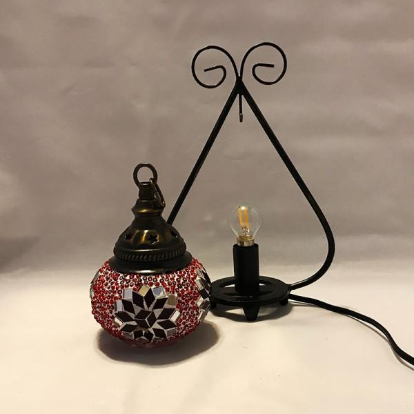ラウンド型ハンギングランプ トルコ製 Sサイズ  《ガラス玉：W10cm H8cm》 トルコランプ ...