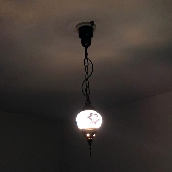 吊り下げ型シーリングランプ トルコ製 Sサイズ  《ガラス玉：W11cm H8cm》 トルコランプ ...