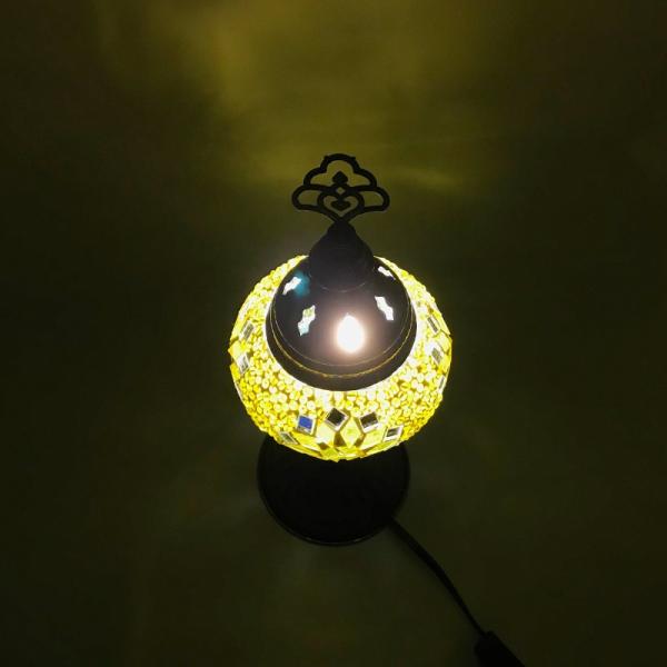 テーブルランプ トルコ製 Sサイズ  《ガラス玉：W11cm H8cm》 トルコランプ モザイクラン...