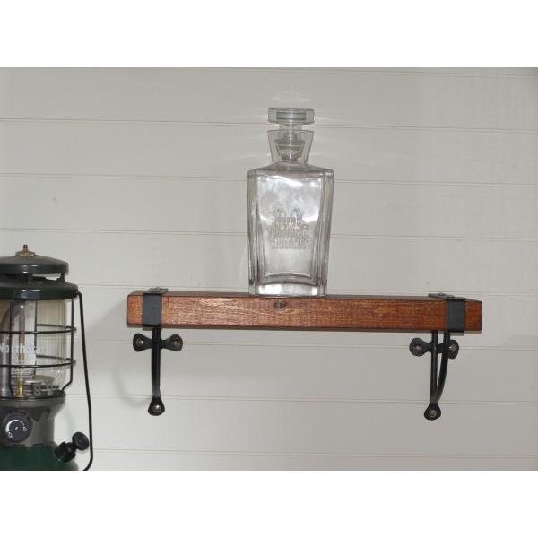 アイアン&amp;ウッド壁掛け棚（180mm×450mm）