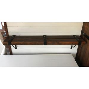 アイアン＆ウッド　壁掛け棚（180mm×900mm）