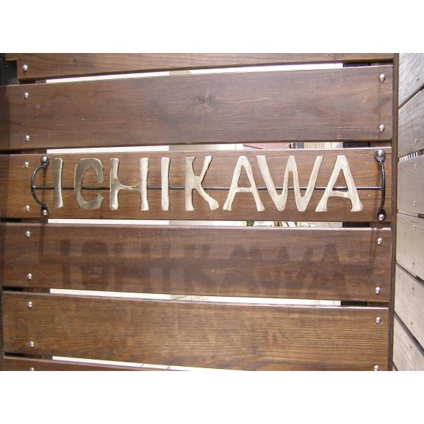 表札（9文字） アイアン アルファベット 切り文字 ハンドメイド サインプレート 店舗の看板にもOK