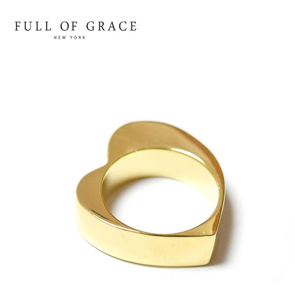 FULL OF GRACE フルオブグレイス ハート モチーフ 幅広 リング ゴールド Tube H...