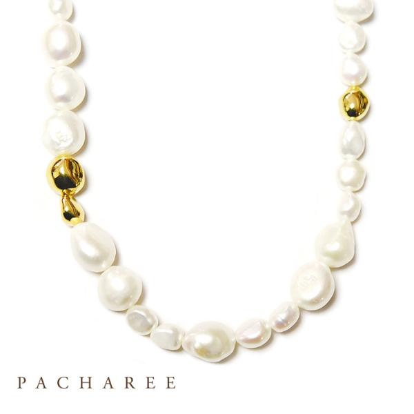 PACHAREE パシャリー 真珠 パール 大ぶり ボリューム ネックレス ゴールド Pearl N...