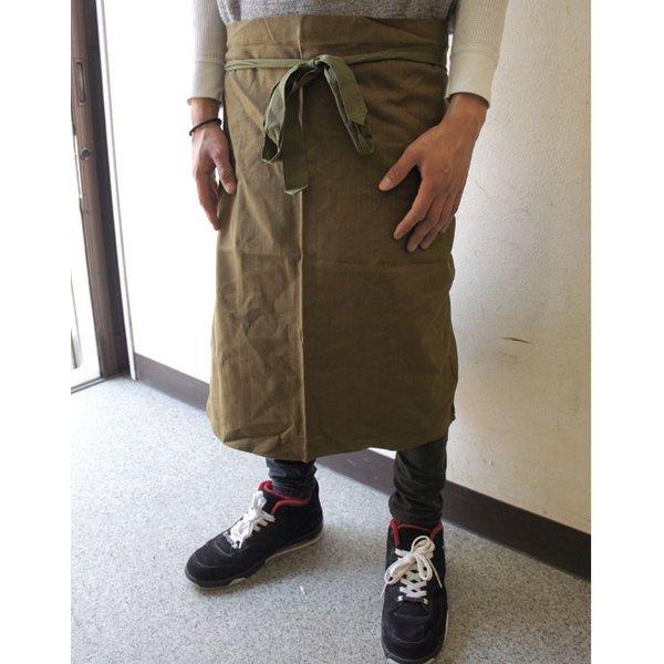 チェコ軍放出 エプロン 65×106cm ブラウン コットン デッドストック 未使用 ミリタリーウェ...