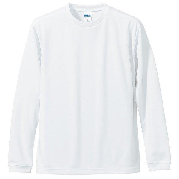 ロングスリーブ Tシャツ M ホワイト UVカット 吸汗 速乾 シルキータッチ 袖リブ仕様 長袖 t...