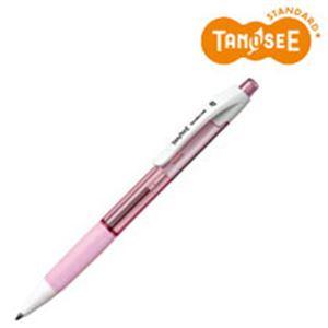 （まとめ）TANOSEE ノック式油性ボールペン（なめらかインク） 細字 0.7mm クリアピンク（...