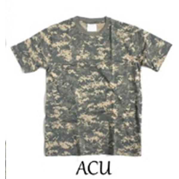 カモフラージュ Tシャツ Lサイズ ACU 綿100％ 男女兼用 迷彩 ティーシャツ ミリタリー テ...