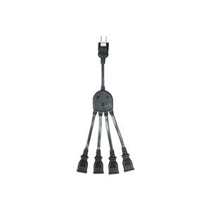 （まとめ）朝日電器 ELPA 4分配コード W-X1200NB（DG）〔×3セット〕