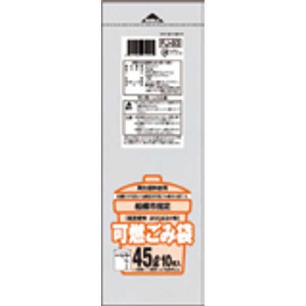 船橋市 不燃20L10枚入透明 FJ06 〔（30袋×5ケース）合計150袋セット〕 38-522