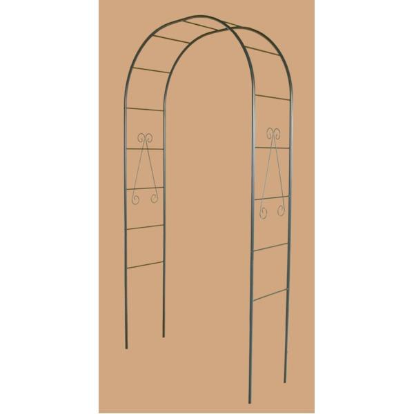 フラワーアーチ/ガーデニング用品 〔幅120cm〕 スチールパイプ製 日本製 普及型 〔園芸 庭 花...