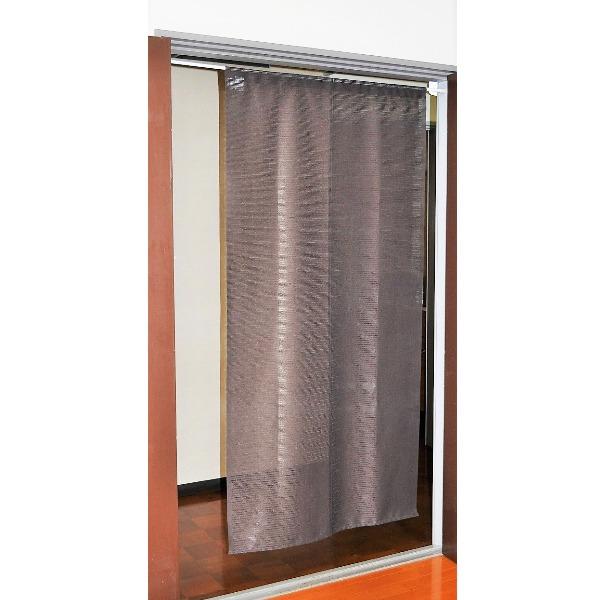 間仕切り カーテン 85×150cm ブラウン 日本製 防炎加工 取り付け簡単 突っ張り棒 のれん ...