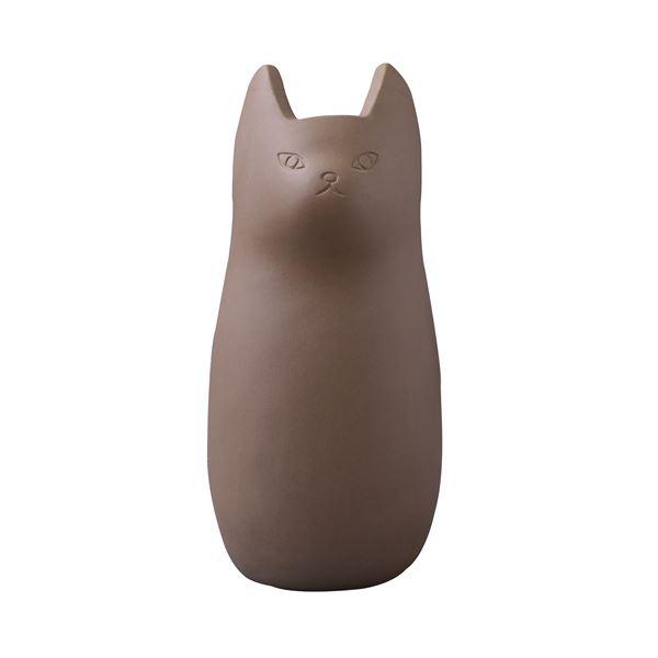 傘立て アンブレラスタンド 約幅21×奥行22×高さ45.5cm 猫型 ブラウン 陶器 完成品 玄関...