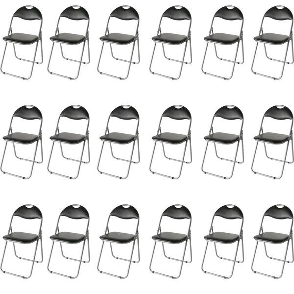 折りたたみパイプ椅子 〔18脚入り／1セット〕／ミーティングチェア IK-0102B