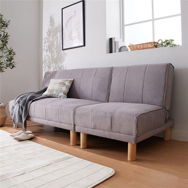 NEWスタイリッシュ ソファベッド ライトグレー 4way リクライニング ソファーベッド 3人掛け...