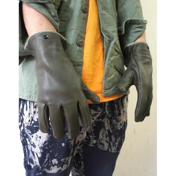 フランス軍放出 レザーグローブ 〔 8／Mサイズ相当 〕 表／革 内／ポリエステル GG043NN ...