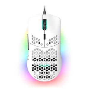 NACODEX AJ390 69G USB有線ゲームマウス 軽量ハニカムシェル - RGB Chroma LEDライト- プログラム可能な7ボタン -