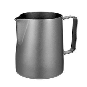 OUNONA クリスマスグーズ ミルクジャグ ブラック 350ml ステンレス製 ミルクピッチャー 泡立てジャグ コーヒー ラ