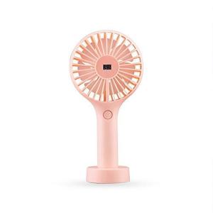 冷風扇 USBミニファン3ギア風ポータブルハンドヘルドファン残量表示屋外冷却個人ファン 送風機  Color : PINK