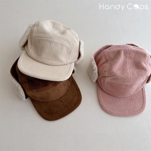 コーデュロイ 子供用 パイロットキャップ フライトキャップ ニットキャップ キッズ ベビー 子ども ...