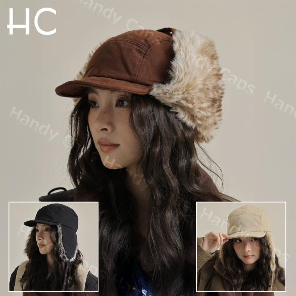 エコファーフライトキャップ 耳当て付き帽子 耳あてファー素材 防寒帽子 パイロットキャップ パイロッ...
