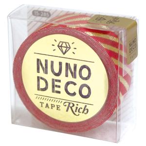 KAWAGUCHI 手芸用品 NUNO DECO ヌノデコテープ リッチストライプ レッド 15-285
