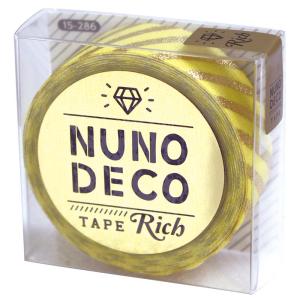KAWAGUCHI 手芸用品 NUNO DECO ヌノデコテープ リッチストライプ イエロー 15-286
