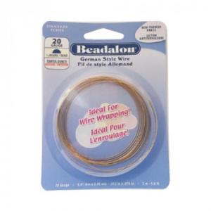 Beadalon ハーフラウンドワイヤー ノンターニッシュブラス 0.81mm×3m 20