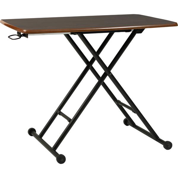 昇降テーブル プリント紙化粧繊維板 ポリエステル塗装(鏡面仕上) スチール(粉体塗装)  ブラウン ...