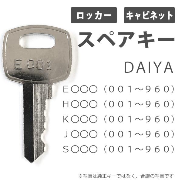 合鍵 スペアキー 更衣用・多人数用・シューズ用ロッカー、キャビネット用 DAIYA