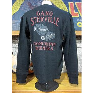 ギャングスタービル Tシャツ GANGSTERVILLE MOONSHINE RUNNERS -L/S HENRY T-SHIRTS GSV-22-AW-21 BLACK｜hangar-market