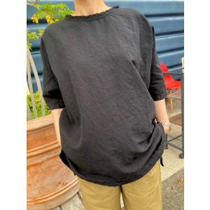 グリン Tシャツ プルオーバー grin 8212T-002 綿麻クロスビッグPO【990.ブラック...