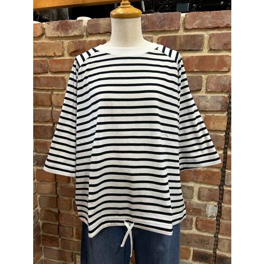 カフェッティー Cafetty  CF6113-08 ホワイト×ブラック　ボーダードロストＴシャツ