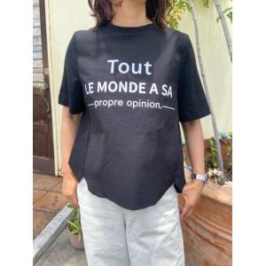 Le chanter ルシャンテ 　ロゴプリントＢＬ　Ｔシャツ　320110-15ブラック｜hangarmarket-ladys