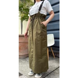 ルメランジュ/Le Melange  吊りベルトロングスカート　8543301　カーキ