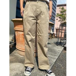 SOMETHING サムシング TUCK CHINO TROUSER SN75-16ベージュ｜hangarmarket-ladys