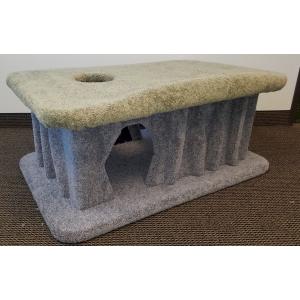 キャットタワー 据え置き アメリカKittyCatCondo's コーヒーテーブル グレー×グリーン 大型商品 同梱不可