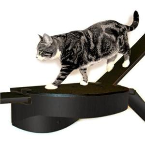 キャットタワー 据え置き メイドインUSAの壁取り付けアメリカWALLWALKER スターターセット ベーシックブラック