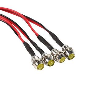 ledパイロットランプ 12v-Qiilu LEDパネルパイロットダッシュ警告ランプインジケータランプカーバンボート 12v 8mm 4個セット(黄光