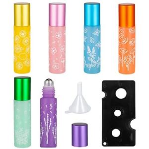Yorkereynom ロールオンボトル 6本セット 10ml アロマ保存容器 ガラス容器 遮光 ミニボトル アトマイザー 香水 アロマ 見分け 携帯