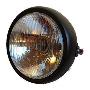 Karun 汎用 12V ヘッドライト ビンテージ バイク ブラック