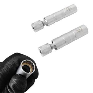 ZKTOOL 14mm & 16mm スパークプラグレンチ 磁気ユニバーサルジョイント スパークプラグソケット 差込角3/8インチ 9.