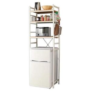 冷蔵庫ラック キッチン収納 3段 ナチュラル 幅59.5×奥行41×高さ180.5cm