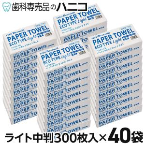 ペーパータオル エコタイプ ライト 中判 300枚入 × 40袋 ベクストミル 紙タオル 大容量まとめ買い