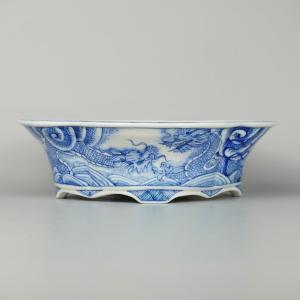 盆栽鉢 植木鉢 バーゲン 「烏泥外縁下紐丸鉢」 陶器 古渡 中国宜興 20