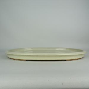 【中古】水盤 壹興造記 大型 長辺 約54.5cm 楕円 鉢 水石 盆栽 花器 現品 中古