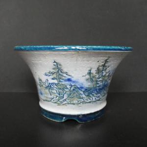植木鉢 陶翠窯 エン付長角足付3号盆栽鉢 : ヤマコー畑岡幸助商店