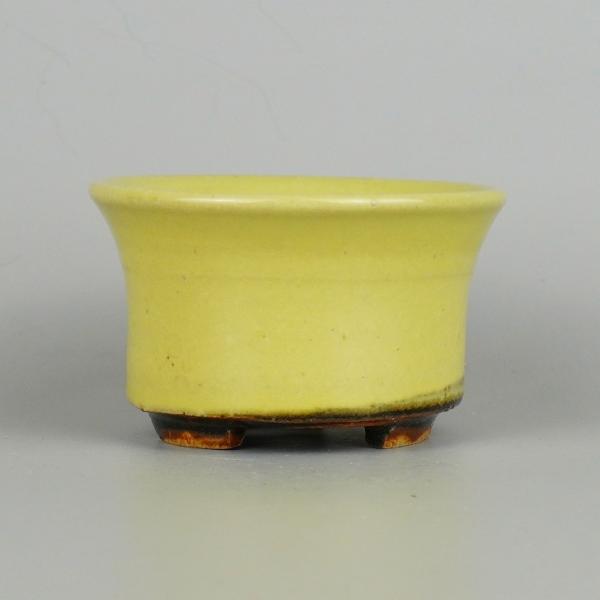 盆栽鉢 虹 平安虹泉 小鉢 長辺 約8.5cm 丸鉢 釉薬 現品 新品