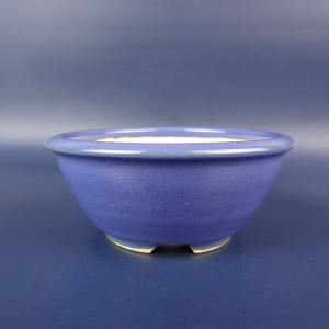 盆栽鉢 植木鉢 「呂均釉外縁八角鉢」 中国鉢 色鉢 陶器 3号 10cm 青
