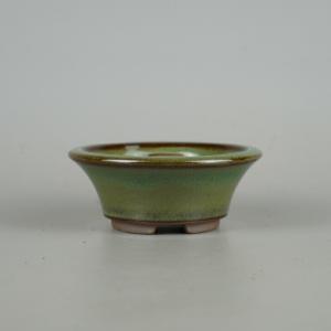盆栽鉢 色鉢 緑釉木瓜式鉢 陶器 4号 11cm グリーン 小品盆栽 ミニ盆栽